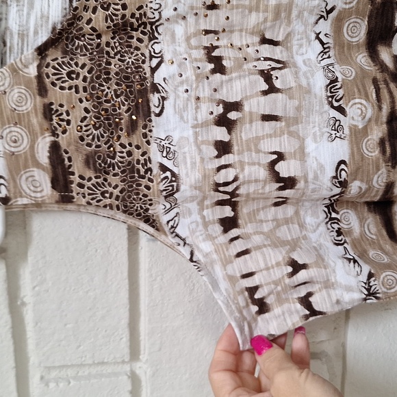 Alia Brown and Tan Patterned Tank Top - Picture 4 of 8